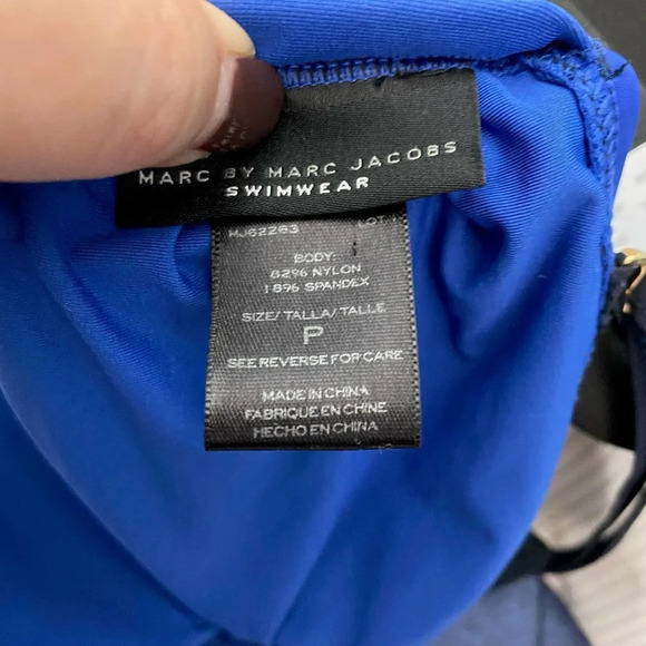 Marc‎ by Marc Jacobs Broken Solids Bandeau Bikini Top Two Toned Blue Size US XS - Picture 12 of 12